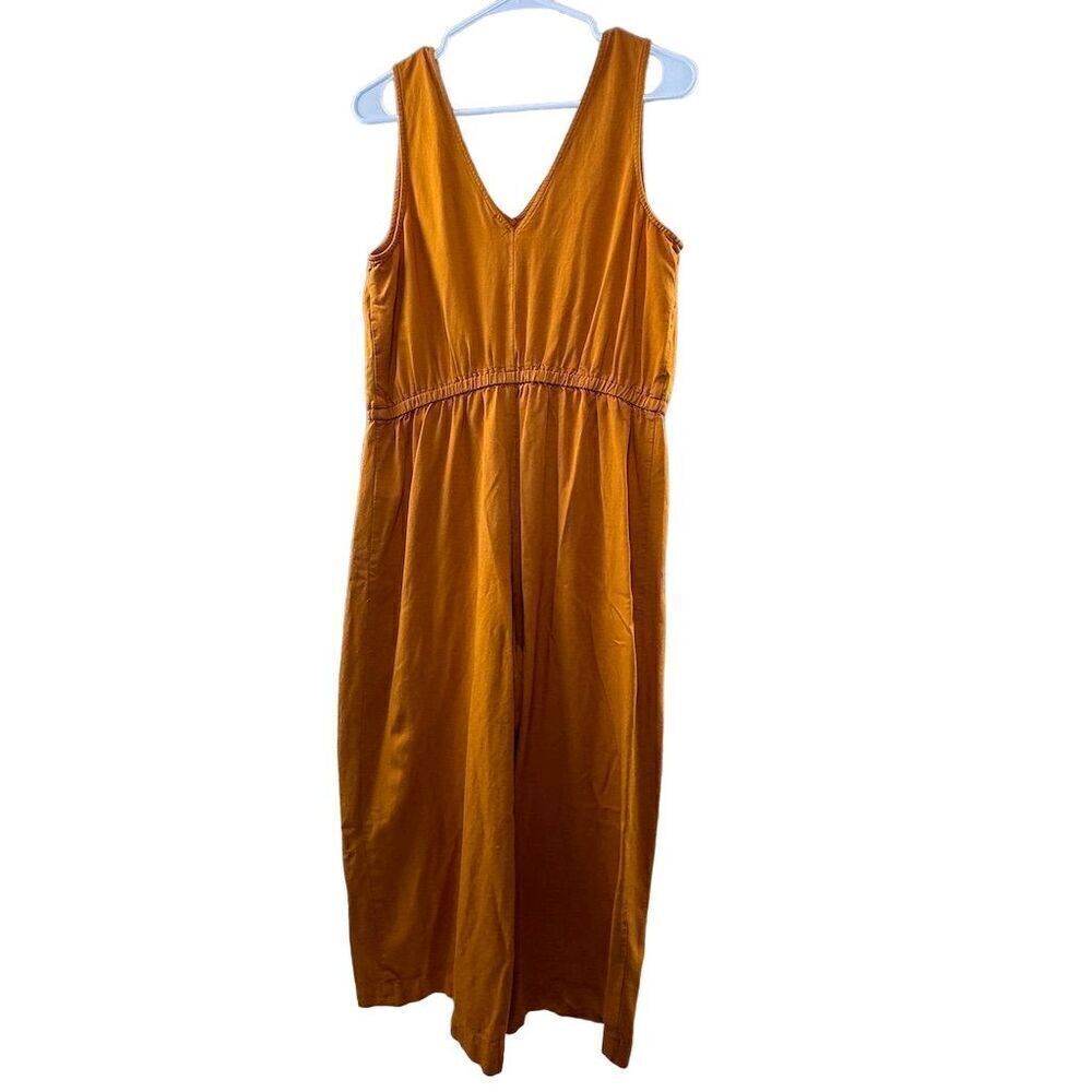 Old Navy Women's Sleeveless Jumpsuit mustard Yellow Size Medium Pockets - Picture 2 of 12